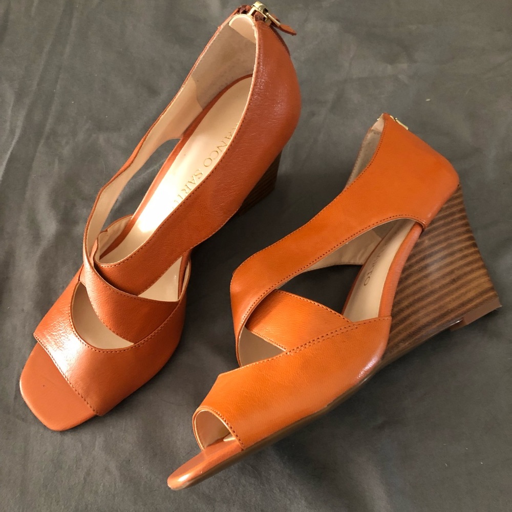 Orange Franco Sarto Wedge Sandals